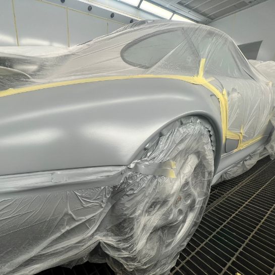 Silver porsche paint respray