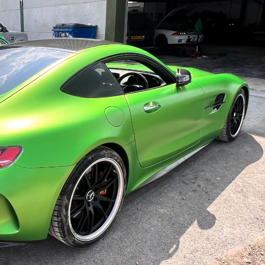 green mercedes